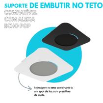 Suporte Branco Quadrado de Teto para Embutir Assistente Virtual Compatível Com Alexa Echo Pop - ARTBOX3D Suporte Branco Quadrado de Teto para Embutir Assistente Virtual Compatível Com Alexa Echo Pop - ARTBOX3D