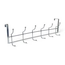 Suporte C/6 Ganchos Duplo Ferro Para Porta Organizador 48cm