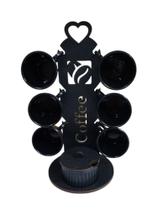 Suporte c/6 Xícaras com Açucareiro MDF