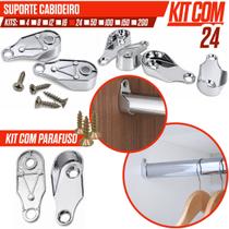 Suporte Cabide Lateral Zincado Kit 4 a 24un Guarda Roupa Organizador Cabide Com Parafusos Suporte Cabide Lateral Zincado Kit 4 a 24un Guarda Roupa Organizador Cabide Com Parafusos