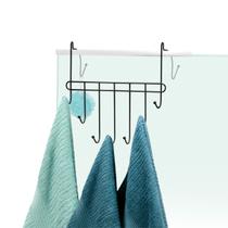 Suporte Cabideiro com 9 Ganchos para Toalha Box Banheiro Pendurar Toalha Roupas Sem Furar
