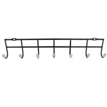 Suporte Cabideiro Multiuso de Parede 7 Ganchos Preto Pendurar Cintos Gravatas Lavanderia