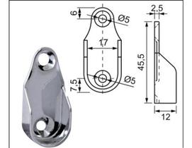 Suporte Cabideiro Oval Lateral Cromado Kit 04 Pças