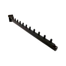 Suporte Cabideiro Preto Rt Reto Painel Canaletado 40cm - 05 Unid.