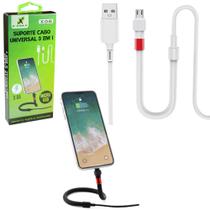 Suporte cabo para celular 3 em 1 usb x v8 3,0a x-cell 1,2m