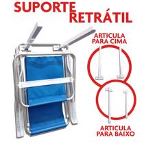 Suporte cadeira de praia articulado aluminio 30 kg 42 cm branco - vulcano