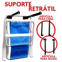 Suporte Cadeira De Praia Articulado Aluminio 30 Kg Preto