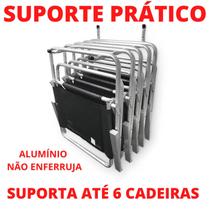 Suporte cadeira de praia fixo aluminio natural - home varais