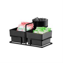 Suporte Café Porta Sachê Duplo Mexedor Organizador Preto Suporte Café Porta Sachê Duplo Mexedor Organizador Preto