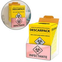 Suporte Caixa Coletora Descarpack 7litros Parede Mesa Balcão Resíduos Infectantes Descarte Biológico