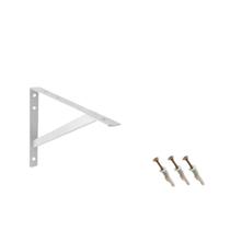 Suporte Cantoneira Mão Francesa 30cm Reforçado Branco + Parafuso + Bucha