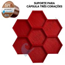 Suporte Cápsula Três Corações Pop Plus Parede Café Vermelho