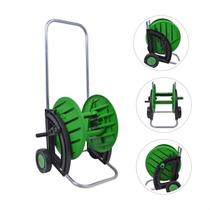 Suporte Carrinho Enrolador de Mangueira Jardim Com Rodinhas Trapp