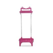 Suporte carrinho grande 40 cm rodinha mochila escolar rosa
