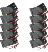 Suporte Case Para Bateria 9V Com Rabicho Ideal para Robótica e Arduino - Kit 10 Peças