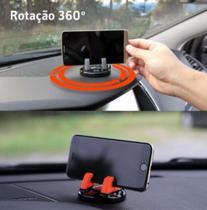 Suporte Celular Automotivo Rotativo 360 Grau Cola No Painel