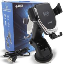 Suporte Celular Fixa Ventosa Com Carregador Indução H-Tech HT-SC002