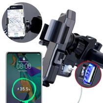 Suporte Celular Guidão Moto Com Tomada Carregador USB