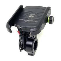 Suporte Celular Moto Base em Alumínio Universal USB Turbo QC3.0 Carregador Rápido Guidão