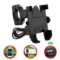 Suporte Celular Moto/bike Alumínio C/carregador USB Guidão 360