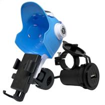 Suporte Celular Moto Bike Anti Reflexo Capacete + Carregador
