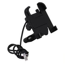 Suporte Celular Moto Bike De Ferro Universal Com Carregador