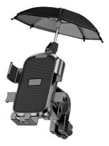 Suporte Celular Moto Bike Gps Com Guarda Chuva Anti Reflexo