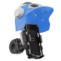 Suporte Celular Moto Bike Universal Proteção Contra Reflexo Cor Azul Presilha