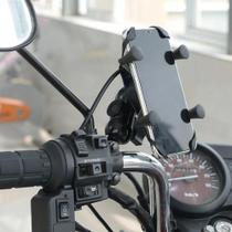 Suporte Celular Moto Com Carregador Universal Usb Garra X - KAPBOM