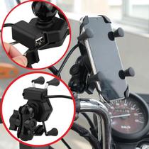 Suporte Celular Motocicleta Com Carregador Universal Usb