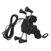 Suporte Celular Motocicleta Com Carregador Universal Usb - Leh