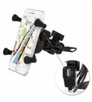 Suporte Celular Ou Gps Para Moto Universal C/ Carregador Usb