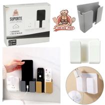 Suporte Celular Parede Plastic Autoadesivo Branco 10X8,5X2,5 Suporte Celular Parede Plastic Autoadesivo Branco 10X8,5X2,5
