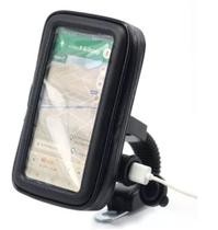 Suporte Celular Prova D'água fonte USB 5V 2A Base Retrovisor Até 6.3 Polegadas - Exbom