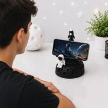 Suporte Celular Tablet Astronauta Foguete Decorativo 3D Organizador Mesa Suporte Celular Tablet Astronauta Foguete Decorativo 3D Organizador Mesa
