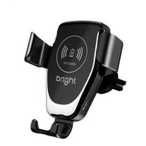 Suporte celular veicular c/ carregador por inducao cg004 preto bright