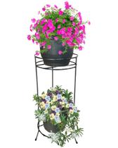 Suporte Chão P 2 Vasos Plantas Flores Decoração Floreira