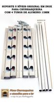 Suporte Churrasqueira 5 Níveis inox com 4 Tubos Alum 75cm Suporte Churrasqueira 5 Níveis inox com 4 Tubos Alum 75cm