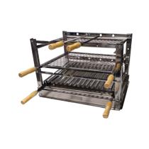 Suporte Churrasqueira Bancada 50x45 + Kit Grelhas + Espetos Cód. 912 M 40R ESP - Pantheon Inox