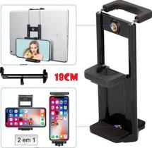 Suporte Clip Apoio Ajustável Tablet Celular Smartphone Universal Encaixe Tripé Pedestal Rosca 1/4