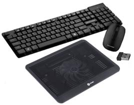 Suporte com Cooler P/Notebook CN100 + Teclado E Mouse Sem Fio Multilaser Tc251