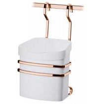 Suporte Com Lixeira 2,5 Litros Para Barra Parede Cozinha Rose Gold - 2809RG Future