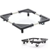 Suporte com Rodinhas Ajustavel Geladeira Fogao Maquina de Lavar Eletrodomestico Base Antiderrapante Resistente