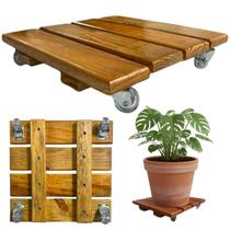 Suporte com Rodinhas para vaso de plantas botijão de gás galão decorativo EMBUIA 30x30cm Suporte com Rodinhas para vaso de plantas botijão de gás galão decorativo EMBUIA 30x30cm