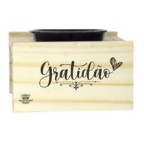 Suporte com vaso gratidao7,5x12x13 - zenir presentes