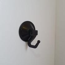 Suporte com ventosa preto porta toalha gancho universal