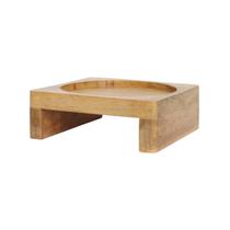 Suporte Comedouro Individual Rústico Elevado de Madeira Cães e Gatos