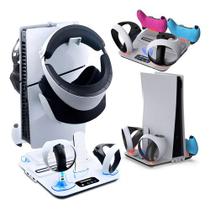 Suporte Cooler Para Ps5 Carregador Duplo Base Vr Completa