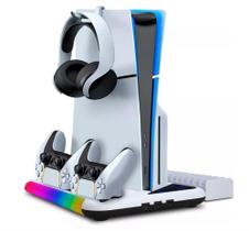 Suporte Cooler Resfriamento PS5 Normal PS5 Slim Ps5 Pro Carrega 2 Controles
