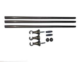 Suporte Cortina 2 Metros 19mm Kit Completo Facii Instalação Suporte Cortina 2 Metros 19mm Kit Completo Facii Instalação